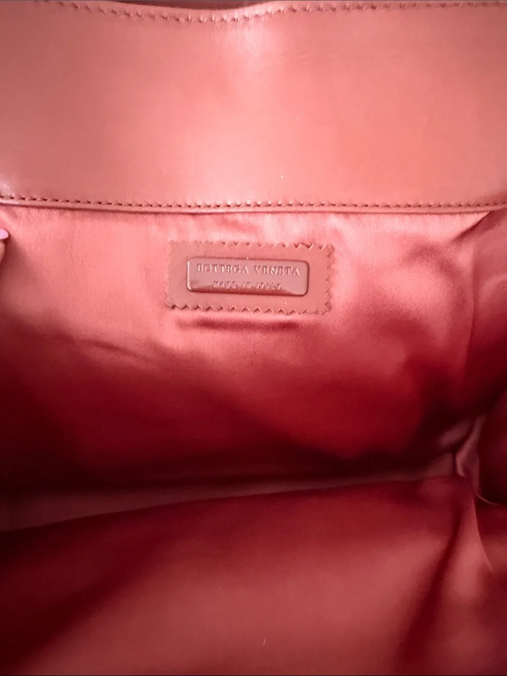 Women's Red Leather Tote Bag with Chain Handles